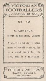 1933 Godfrey Phillips Victorian Footballers (A Series of 50) #10 Charles Cameron Back